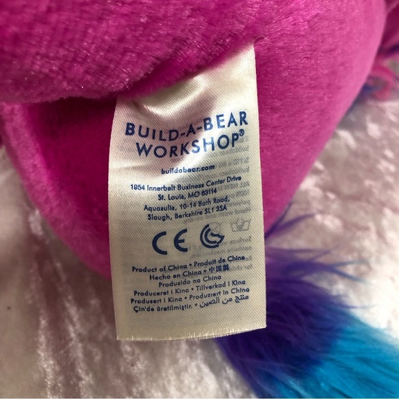 Build A Bear Candy Hearts Unicorn 17 Inch Hot Pink Silver Sparkle Stuffed Animal - Picture 4 of 11